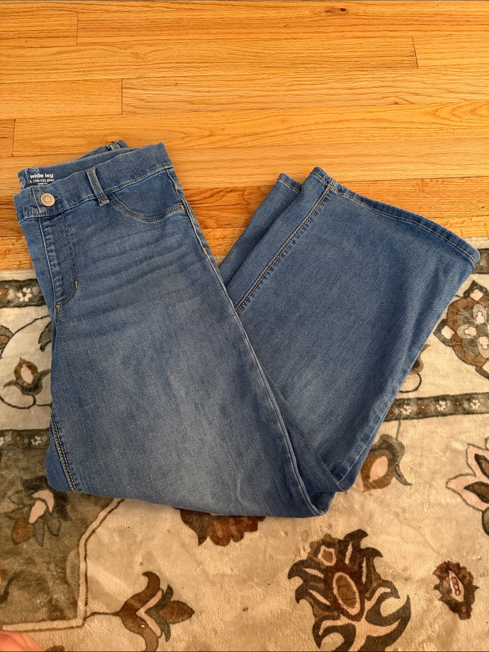 Wide Leg kids Jeans in Medium Blue
